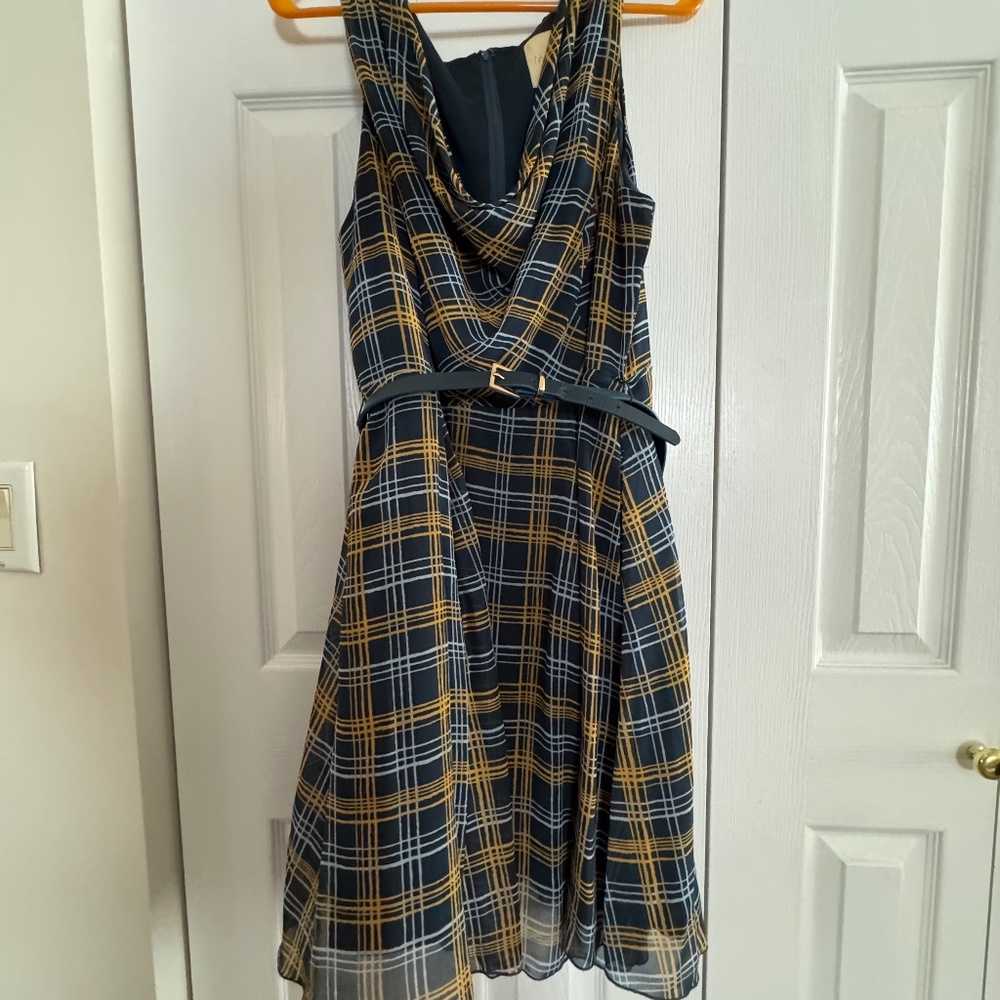ModCloth chiffon layered sleeveless dress (with pockets!) XL